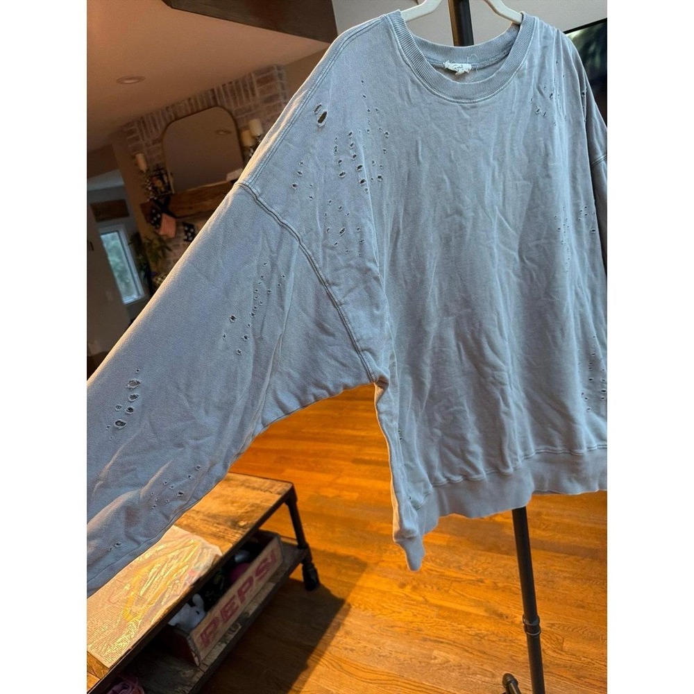 Easel Los Angeles Distressed French Terry Sweatshirt oversized small